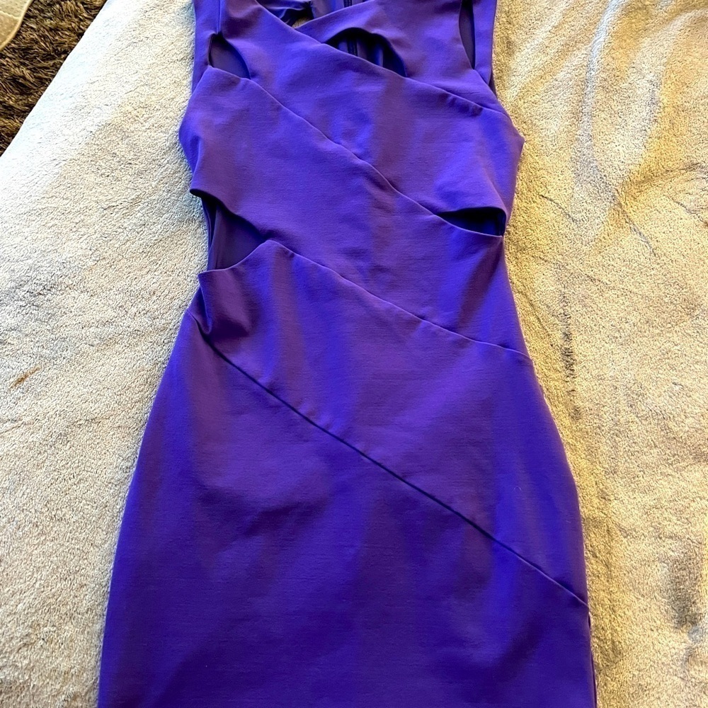 Gorgeous BEBE Purple Cut-out Mini dress Sz XS Perfect for Date Night! 🙋‍♀️👠💃